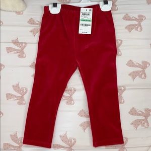 NWT First Impressions red velvet pants